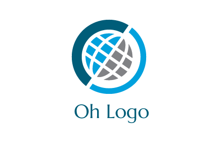 abstract globe inside circle logo