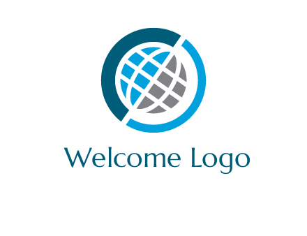 abstract globe inside circle logo