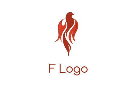 phoenix with fire flames logo