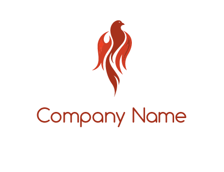 phoenix with fire flames logo