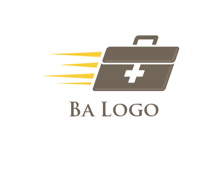 medical bag with speed lines logo