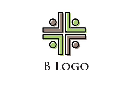 medical sign made of abstract persons logo