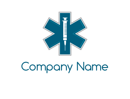 injection inside medical sign logo