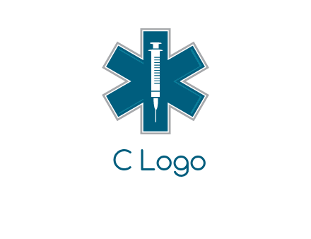 injection inside medical sign logo