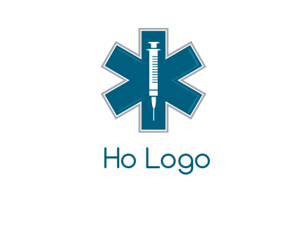 injection inside medical sign logo