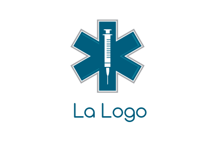 injection inside medical sign logo