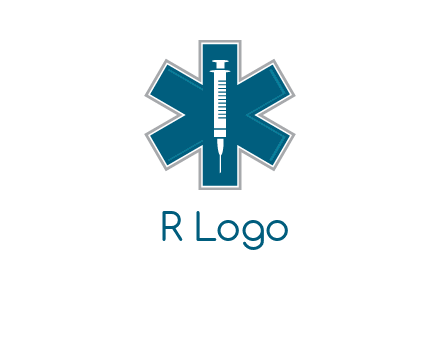 injection inside medical sign logo