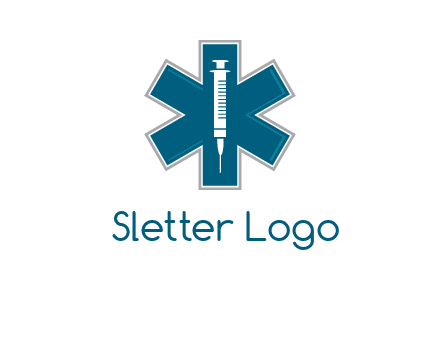 injection inside medical sign logo