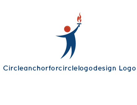 abstract person holding Olympic flame logo