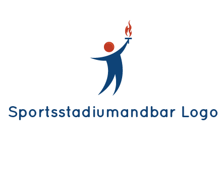 abstract person holding Olympic flame logo