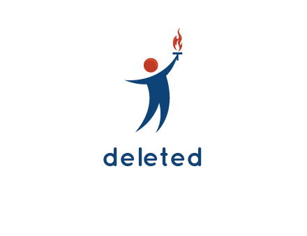 abstract person holding Olympic flame logo