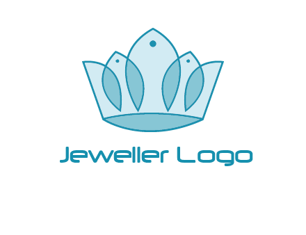 crown with abstract fish logo