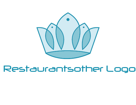 crown with abstract fish logo