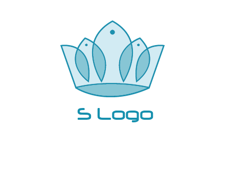 crown with abstract fish logo