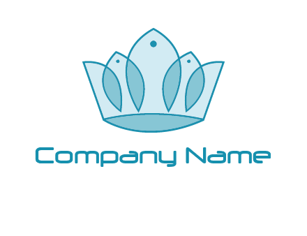 crown with abstract fish logo