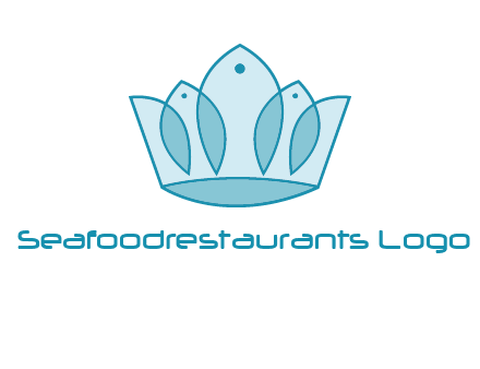 crown with abstract fish logo