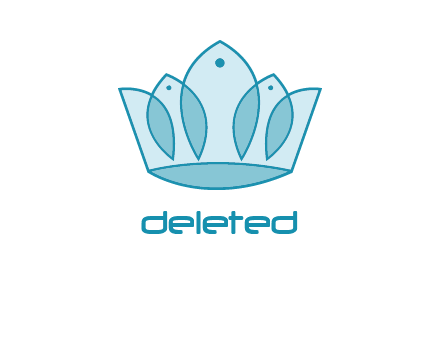 crown with abstract fish logo