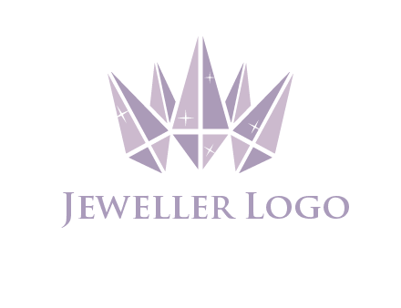 crown made of diamonds with shines logo