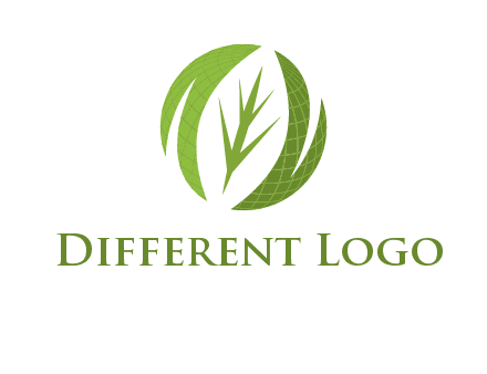 leaf mixed with globe logo