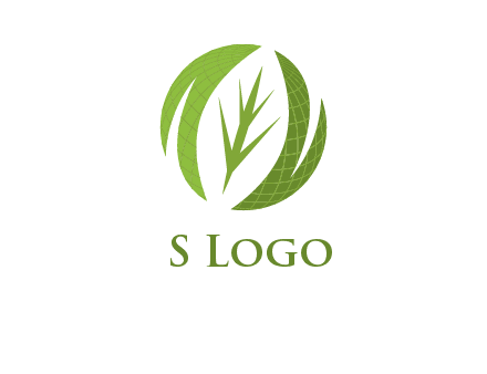 leaf mixed with globe logo