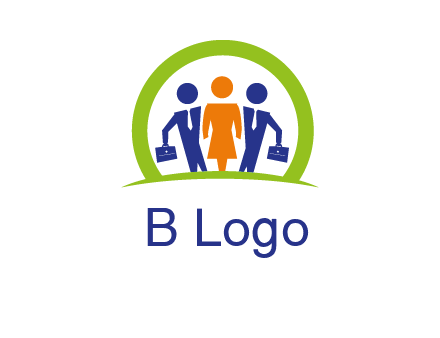 business people in circle HR logo