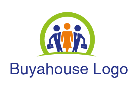 business people in circle HR logo