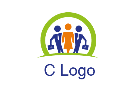 business people in circle HR logo