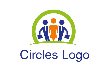 business people in circle HR logo