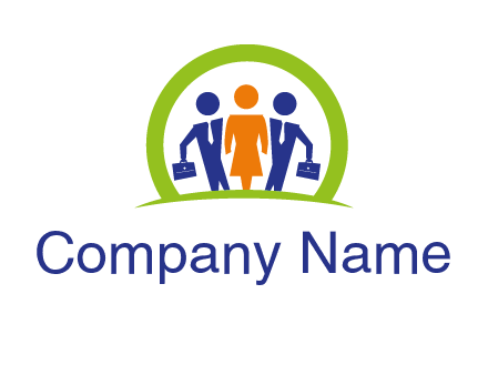 business people in circle HR logo