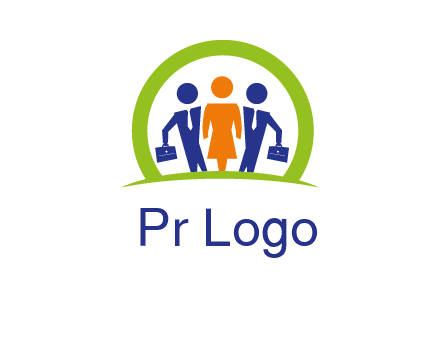 business people in circle HR logo