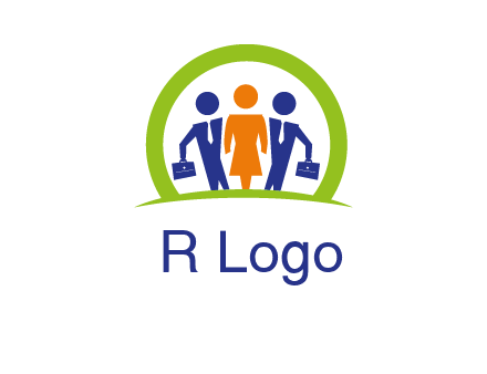 business people in circle HR logo