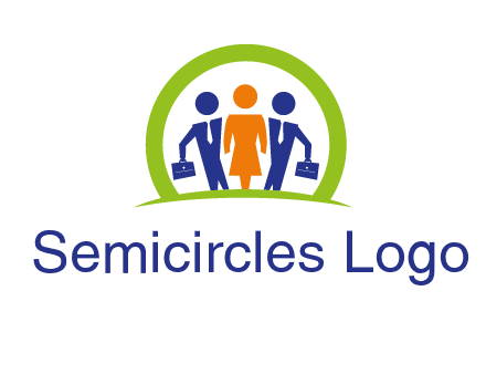 business people in circle HR logo