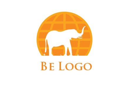 elephant inside globe icon