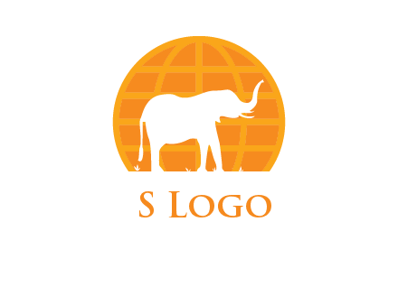 elephant inside globe icon