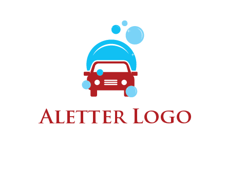 car with water bubbles logo