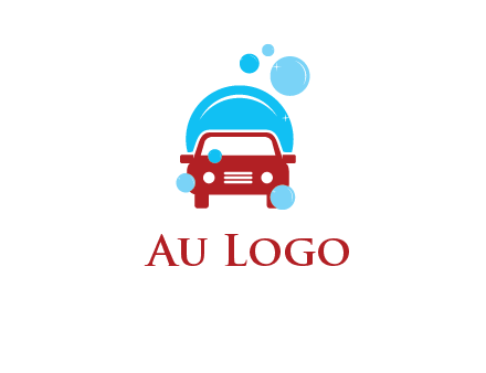 car with water bubbles logo