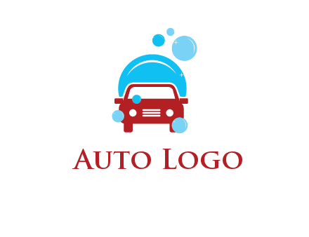 car with water bubbles logo