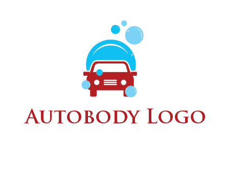 car with water bubbles logo