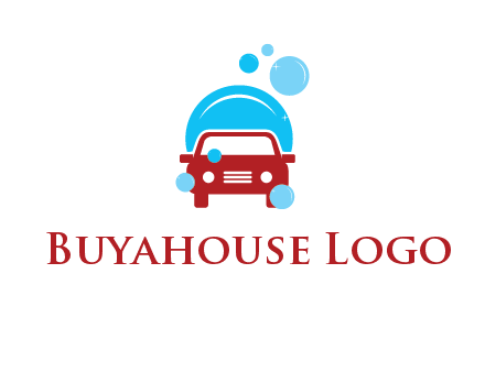 car with water bubbles logo