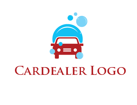 car with water bubbles logo