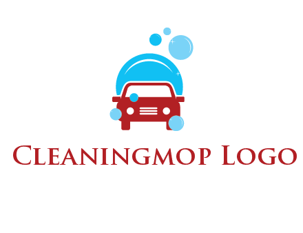 car with water bubbles logo