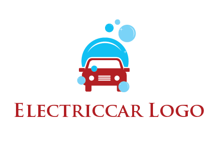 car with water bubbles logo