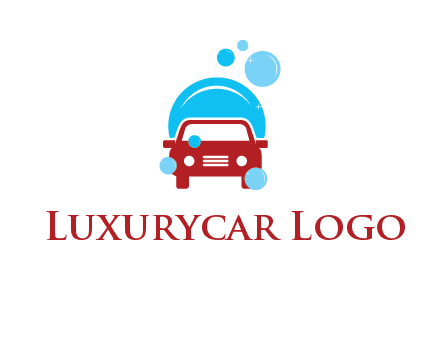 car with water bubbles logo