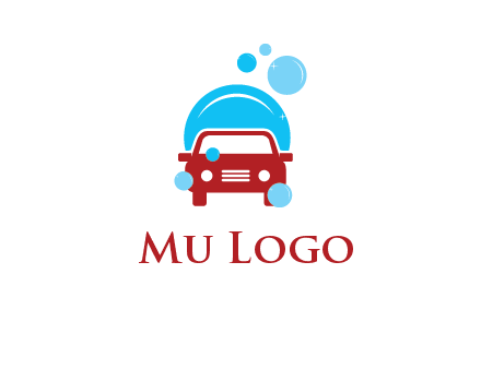 car with water bubbles logo