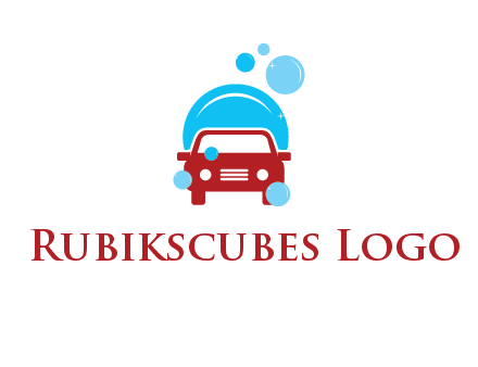 car with water bubbles logo