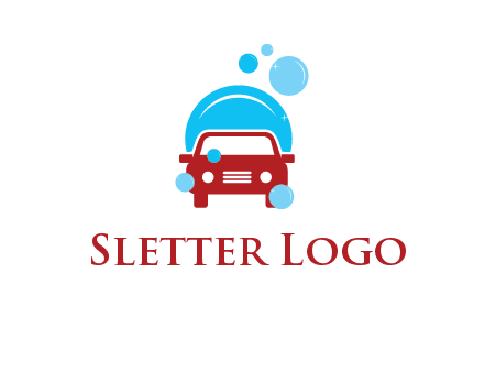 car with water bubbles logo