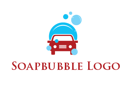 car with water bubbles logo