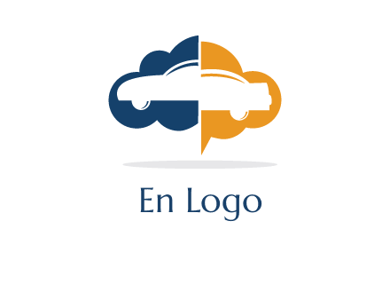 car inside cloudy chat bubble logo