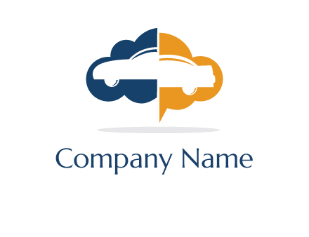 car inside cloudy chat bubble logo