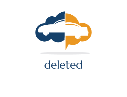 car inside cloudy chat bubble logo